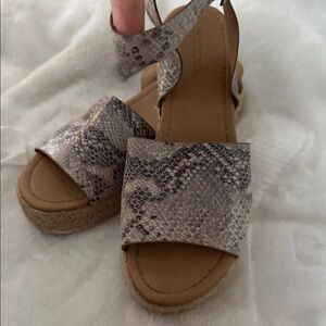 Soda Taupe Snake-Print Espadrille Sandals